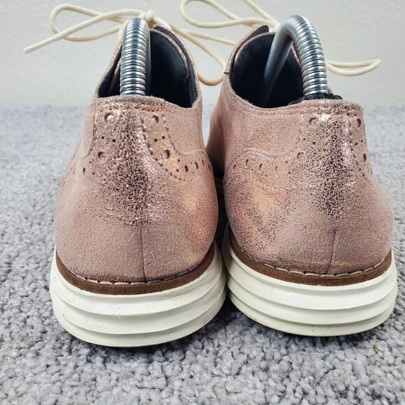 Cole Haan Original Grand Womens 6.5 Shoes Wingtip Oxford Sneaker Metallic Pink - Picture 6 of 10